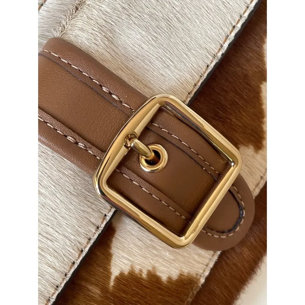 Coach Ashton Wristlet Haircalf Cow Print Leather Clutch CDY07